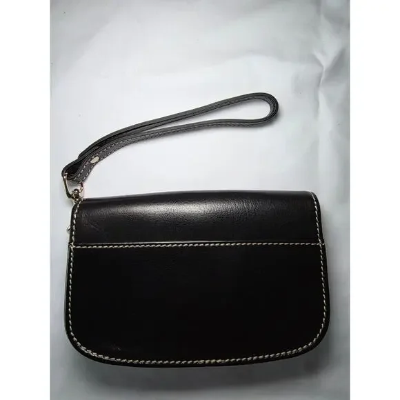 Dooney & Bourke Heritage QT112 Black Leather Wristlet Set With Box/Card/Dustbag - Picture 3 of 16